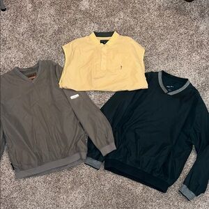 3 Pack: Men’s Golf Gear Pullovers, 2 Long Sleeve, 1 Sleeveless